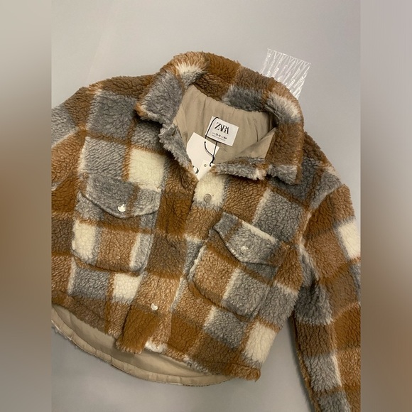 Zara girls faux shearling overshirt size 13-14 years NWOT - Picture 6 of 12